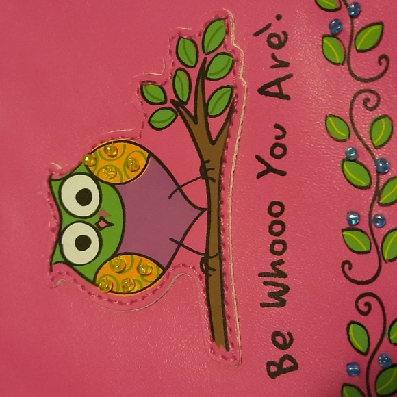 Beaded Hot Pink Owl Be You Whimsical Fun Phone Purse Wallet Wristlet Card Zipper - Picture 2 of 7